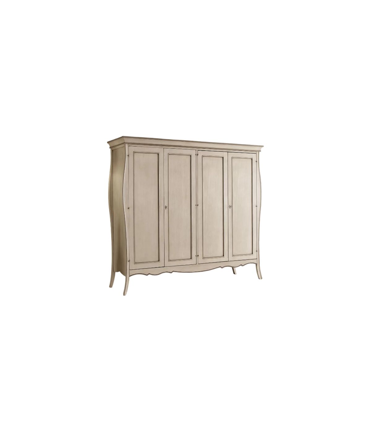 Armadio sagomato 4 porte in legno avorio tortora L.235x P.64 H.212 (688)