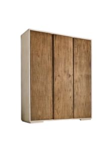 Armadio 3 porte in legno bicolore shabby 180x60x220