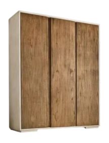 Armadio 3 porte in legno bicolore shabby 180x60x220