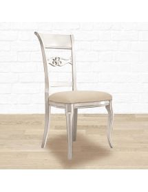Sedia classica imbottita tessuto shabby vari colori 52x60x105