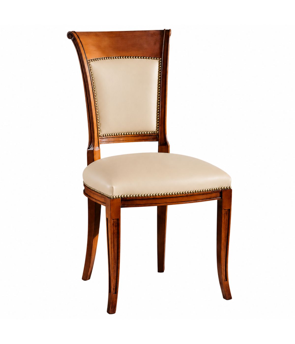 Sedia classica legno imbottita ecopelle 48x60x97