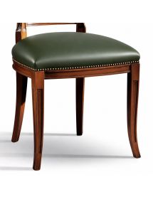 Sedia classica legno imbottita ecopelle 48x60x97