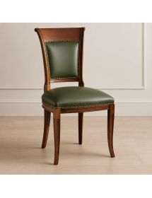 Sedia classica legno imbottita ecopelle 48x60x97