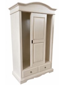 Armadio 2 ante scorrevoli legno shabby bianco anticato 122X59X200