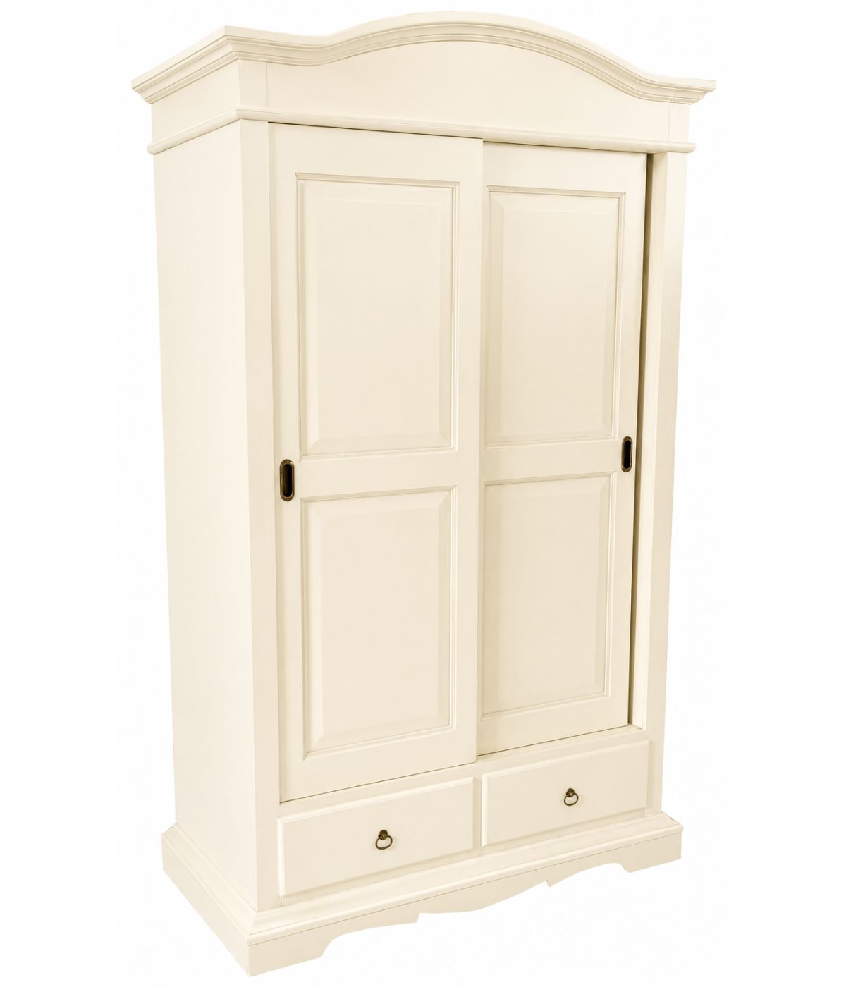 Armadio 2 ante scorrevoli legno shabby avorio 122X59X200