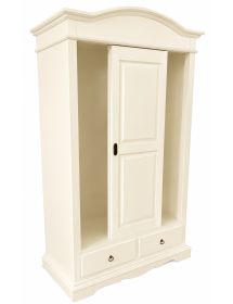 Armadio 2 ante scorrevoli legno shabby avorio 122X59X200