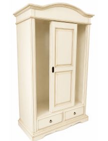 Armadio 2 ante scorrevoli legno shabby avorio anticato 122X59X200