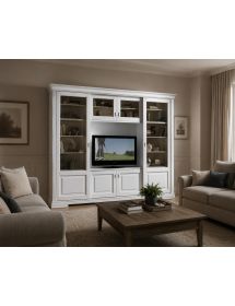 LIBRERIA PORTA TV IN LEGNO SCORREVOLI BIANCO 281x42X240