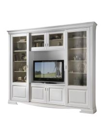 LIBRERIA PORTA TV IN LEGNO SCORREVOLI BIANCO 281x42X240