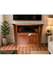 PORTA TV IN LEGNO ARTE POVERA AD ANGOLO TINTA NOCE 72x63xH80 (376)