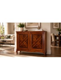 CREDENZA 2 PORTE CLASSICA INTARSIO LEGNO VARI COLORI 146X49x113