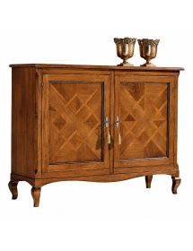 CREDENZA 2 PORTE CLASSICA INTARSIO LEGNO VARI COLORI 146X49x113