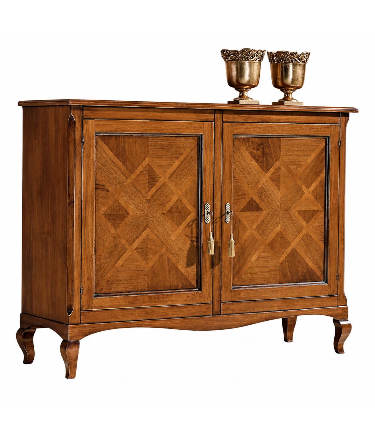 CREDENZA 2 PORTE CLASSICA INTARSIO LEGNO VARI COLORI 146X49x113
