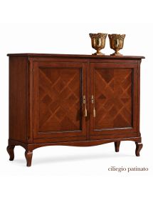 CREDENZA 2 PORTE CLASSICA INTARSIO LEGNO VARI COLORI 146X49x113