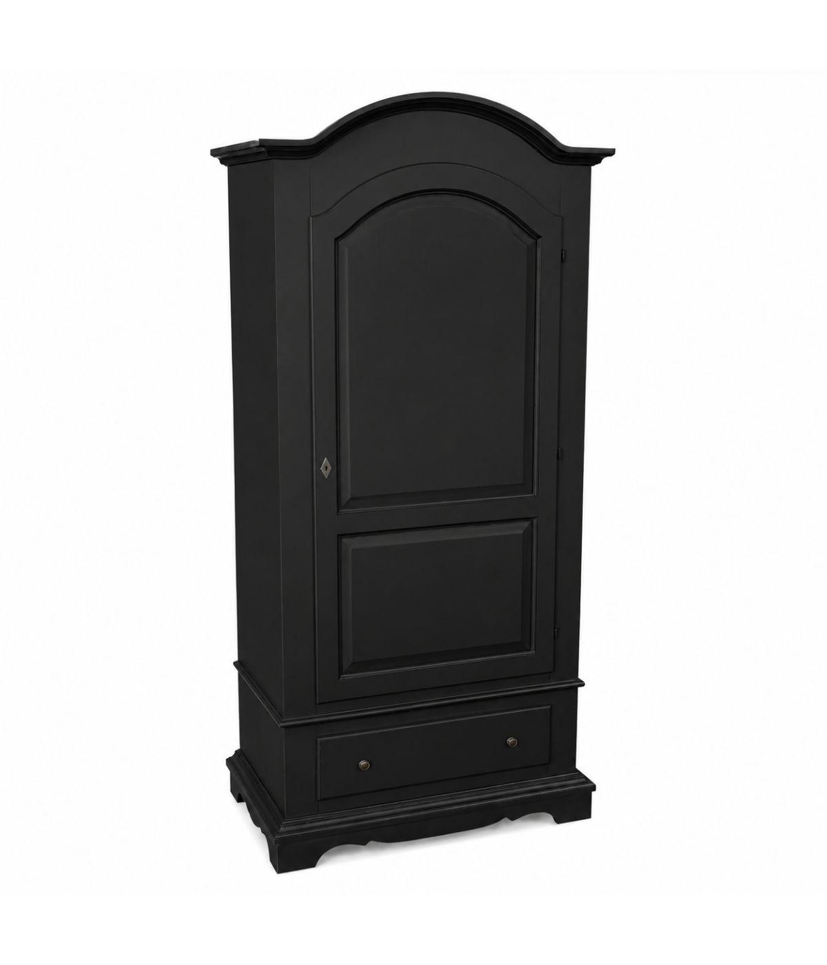 Armadio shabby chic 1 porta legno nero opaco 96x56x196