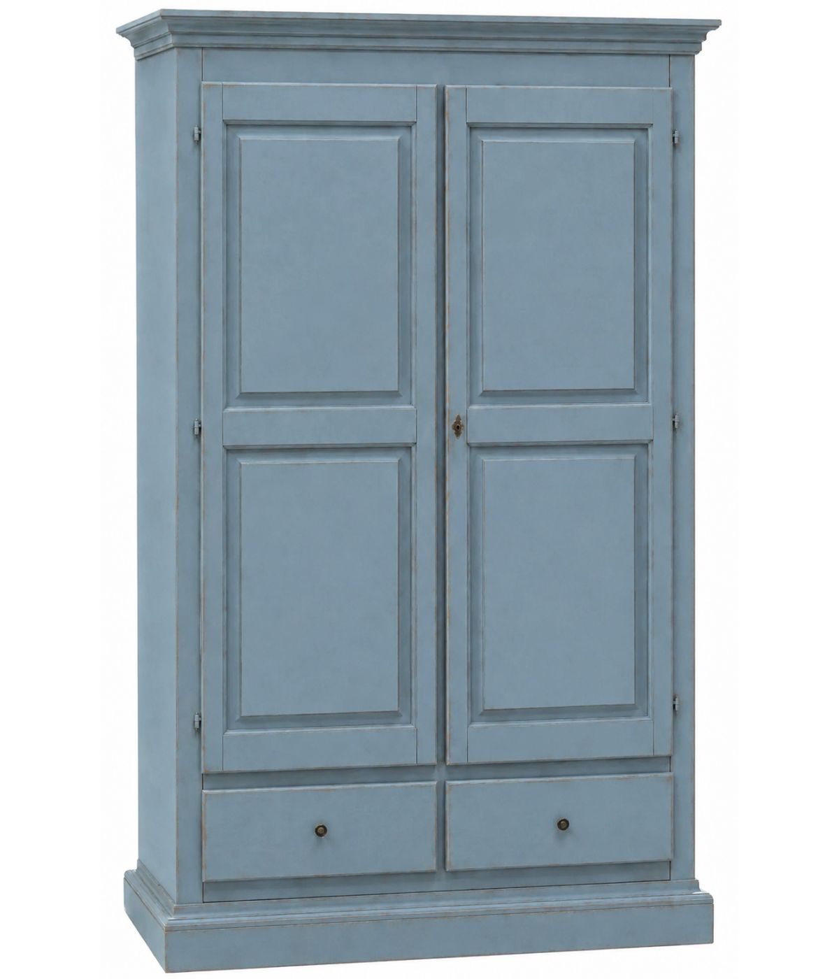 Armadio 2 porte legno shabby azzurro anticato 125X61X200