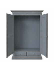 Armadio 2 porte legno shabby azzurro anticato 125X61X200