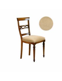 Set 2 Sedie classiche legno imbottite tinta noce 48x55x96