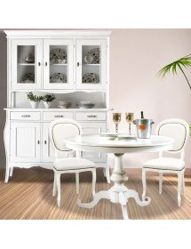 Soggiorno classico legno shabby chic bianco opaco