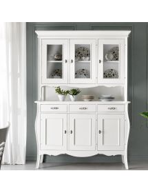 Soggiorno classico legno shabby chic bianco opaco
