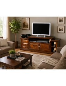 PORTA TV IN LEGNO 2 PORTE ARTE POVERA L.155 P.45H.62 (678F)