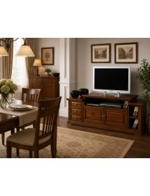 PORTA TV IN LEGNO 2 PORTE ARTE POVERA L.155 P.45H.62 (678F)