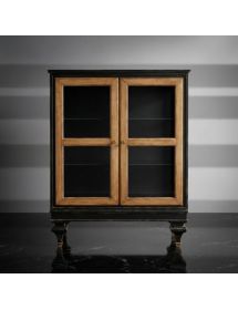 VETRINA CLASSICA 2 PORTE IN LEGNO SHABBY 80X39X104