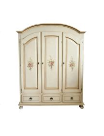 Camera completa classica legno shabby bianco anticato filo arancione