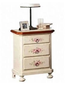 Camera completa classica legno shabby bianco anticato filo arancione