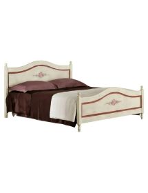 Camera completa classica legno shabby bianco anticato filo arancione