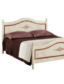 Camera completa classica legno shabby bianco anticato filo arancione