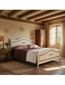 Camera completa classica legno shabby bianco anticato filo arancione