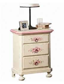 Camera completa legno shabby bianco anticato filo rosa/azzurro/arancione