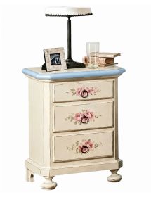 Camera completa legno shabby bianco anticato filo rosa/azzurro/arancione