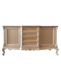 Credenza 2 porte 4 cassetti classica barocco Legno bianco 174x60x92