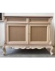 MOBILI 2G - Credenza 2 porte 2 cassetti classica barocco Legno grezzo 118x55x92 vista frontale