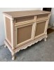 MOBILI 2G - Credenza 2 porte 2 cassetti classica barocco Legno grezzo 118x55x92 vista frontale