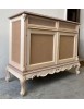 MOBILI 2G - Credenza 2 porte 2 cassetti classica barocco Legno grezzo 118x55x92 vista frontale