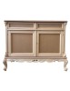 MOBILI 2G - Credenza 2 porte 2 cassetti classica barocco Legno grezzo 118x55x92 vista frontale