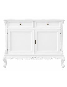Credenza 2 porte 2 cassetti classica barocco Legno bianco 118x55x92