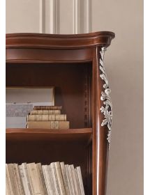 Libreria classica legno intaglio oro argento L.82 P.50 H.203