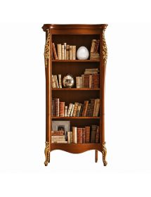 Libreria classica legno intaglio oro argento L.82 P.50 H.203