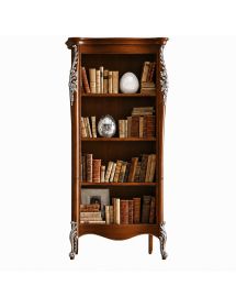 Libreria classica legno intaglio oro argento L.82 P.50 H.203