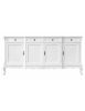 Credenza 4 porte 4 cassetti classica barocco Legno bianco 227x60x106