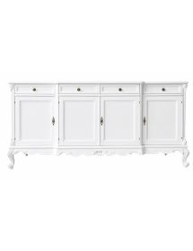 Credenza 4 porte 4 cassetti classica barocco Legno bianco 227x60x106