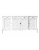 Credenza 4 porte 4 cassetti classica barocco Legno bianco 227x60x106