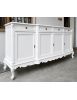 Credenza 4 porte 4 cassetti classica barocco Legno bianco 227x60x106