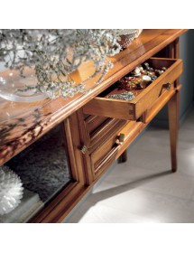 Consolle classica 3 cassetti 2 porte legno grezzo 140X40x80
