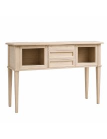 Consolle classica 3 cassetti 2 porte legno grezzo 140X40x80