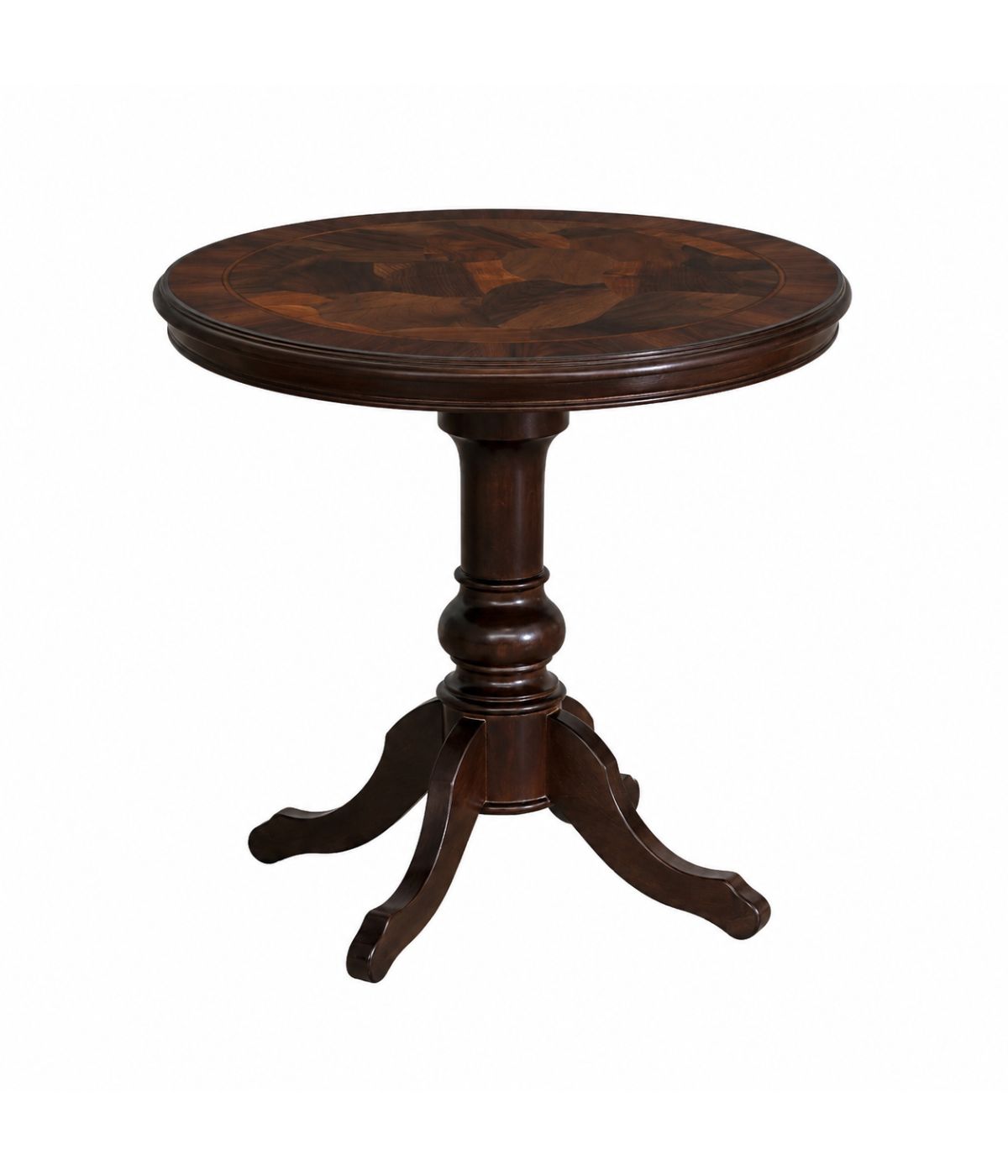 Tavolo tavolino rotondo classico legno tinta noce 80x80x78